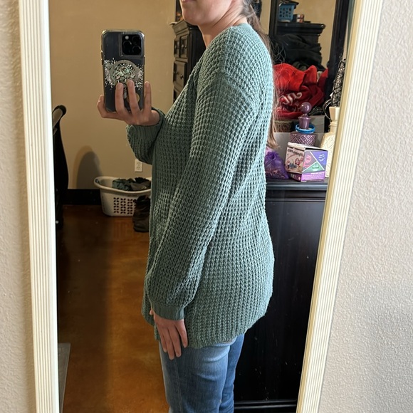 Pink Rose- Green Women's cardigan - Picture 8 of 8